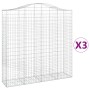 Gabion baskets 3 pcs arch shape iron 200x50x200/220 cm by vidaXL, Pots and planters - Ref: Foro24-3145746, Price: 460,03 €, D...