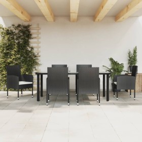 Garden dining set 7 pieces synthetic rattan and black steel by vidaXL, Garden sets - Ref: Foro24-3203318, Price: 576,58 €, Di...