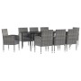 9-piece garden dining set made of synthetic rattan and steel in gray and black. by vidaXL, Garden sets - Ref: Foro24-3203327,...