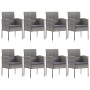 9-piece garden dining set made of synthetic rattan and steel in gray and black. by vidaXL, Garden sets - Ref: Foro24-3203327,...