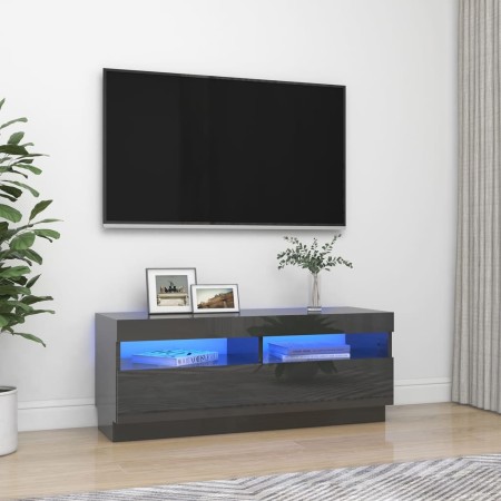 TV cabinet with LED lights glossy gray 100x35x40 cm by vidaXL, TV Furniture - Ref: Foro24-804462, Price: 109,98 €, Discount: %