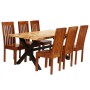 Conjunto de comedor 7 piezas madera maciza de acacia y mango de vidaXL, muebles para cocinas y comedores - Ref: Foro24-275333...