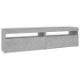 TV cabinets with LED lights 2 units concrete gray 75x35x40cm by vidaXL, TV Furniture - Ref: Foro24-804400, Price: 101,85 €, D...