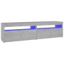 TV cabinets with LED lights 2 units concrete gray 75x35x40cm by vidaXL, TV Furniture - Ref: Foro24-804400, Price: 101,85 €, D...