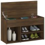 Banco zapatero madera contrachapada roble marrón 80x30x45 cm de vidaXL, Zapateros y organizadores de calzado - Ref: Foro24-81...