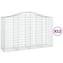 Gabionenkörbe 12 Stück Bogenform Eisen 200x50x120/140 cm von vidaXL, Töpfe und Pflanzgefäße - Ref: Foro24-3145671, Preis: 1,0...