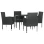 Garden dining set 5 pieces synthetic rattan and black steel by vidaXL, Garden sets - Ref: Foro24-3203337, Price: 319,56 €, Di...