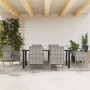 Garden dining set 7 pieces synthetic rattan steel gray black by vidaXL, Garden sets - Ref: Foro24-3203334, Price: 598,32 €, D...