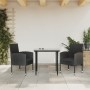 Juego de comedor para jardín 3 piezas ratán sintético y acero de vidaXL, Conjuntos de jardín - Ref: Foro24-3203336, Precio: 2...