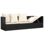 Garden lounger sofa with black synthetic rattan cushions by vidaXL, Loungers - Ref: Foro24-319562, Price: 212,27 €, Discount: %