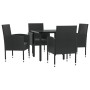 Garden dining set 5 pieces synthetic rattan and black steel by vidaXL, Garden sets - Ref: Foro24-3203345, Price: 298,99 €, Di...