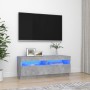 TV cabinet with LED lights concrete gray 100x35x40 cm by vidaXL, TV Furniture - Ref: Foro24-804458, Price: 88,43 €, Discount: %