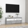 Mueble de TV con luces LED gris hormigón 100x35x40 cm de vidaXL, Muebles TV - Ref: Foro24-804458, Precio: 88,43 €, Descuento: %