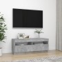 Mueble de TV con luces LED gris hormigón 100x35x40 cm de vidaXL, Muebles TV - Ref: Foro24-804458, Precio: 88,43 €, Descuento: %