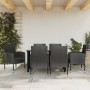 Juego de comedor de jardín 7 pzas ratán sintético y acero negro de vidaXL, Conjuntos de jardín - Ref: Foro24-3203347, Precio:...