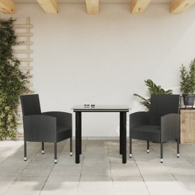 Juego de comedor para jardín 3 piezas ratán sintético y acero de vidaXL, Conjuntos de jardín - Ref: Foro24-3203344, Precio: 2...