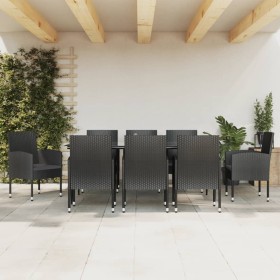 Garden dining set 9 pieces synthetic rattan and black steel by vidaXL, Garden sets - Ref: Foro24-3203343, Price: 667,99 €, Di...