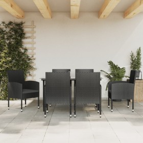 Garden dining set 7 pieces synthetic rattan and black steel by vidaXL, Garden sets - Ref: Foro24-3203339, Price: 468,99 €, Di...