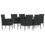 Garden dining set 7 pieces synthetic rattan and black steel by vidaXL, Garden sets - Ref: Foro24-3203339, Price: 478,77 €, Di...