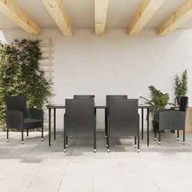 Garden dining set 7 pieces synthetic rattan and black steel by vidaXL, Garden sets - Ref: Foro24-3203342, Price: 563,26 €, Di...