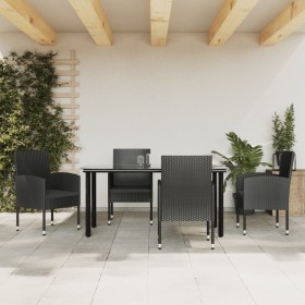 Garden dining set 5 pieces synthetic rattan and black steel by vidaXL, Garden sets - Ref: Foro24-3203348, Price: 417,38 €, Di...