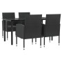 Garden dining set 5 pieces synthetic rattan and black steel by vidaXL, Garden sets - Ref: Foro24-3203348, Price: 407,99 €, Di...