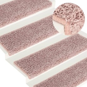 Stair tread mats 15 units white and pink 65x21x4cm by vidaXL, Stair mats - Ref: Foro24-326201, Price: 83,47 €, Discount: %