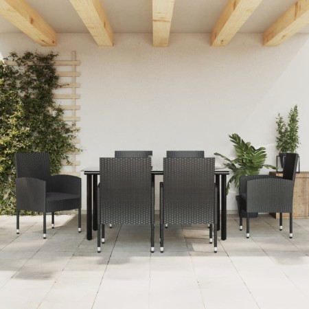 Garden dining set 7 pieces synthetic rattan and black steel by vidaXL, Garden sets - Ref: Foro24-3203349, Price: 517,99 €, Di...