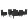 Garden dining set 7 pieces synthetic rattan and black steel by vidaXL, Garden sets - Ref: Foro24-3203341, Price: 490,41 €, Di...