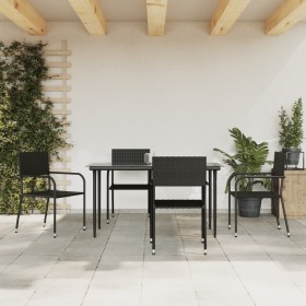 5-piece garden dining set made of synthetic rattan and black steel. by vidaXL, Garden sets - Ref: Foro24-3203274, Price: 246,...