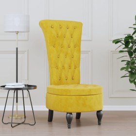 Sillón de respaldo alto con botones terciopelo amarillo de vidaXL, Sillas poltrona - Ref: Foro24-352469, Precio: 147,79 €, De...