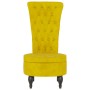 Sillón de respaldo alto con botones terciopelo amarillo de vidaXL, Sillas poltrona - Ref: Foro24-352469, Precio: 147,79 €, De...