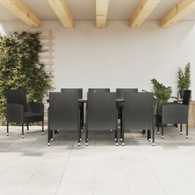 Garden dining set 9 pieces synthetic rattan and black steel by vidaXL, Garden sets - Ref: Foro24-3203351, Price: 675,99 €, Di...