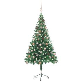 Künstlicher Weihnachtsbaum mit Lichtern und Kugeln 380 Äste 150 cm von vidaXL, Weihnachtsbäume - Ref: Foro24-3077574, Preis: ...