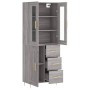 Aparador alto madera contrachapada gris sonoma 69,5x34x180 cm de vidaXL, Aparadores - Ref: Foro24-3198655, Precio: 175,99 €, ...