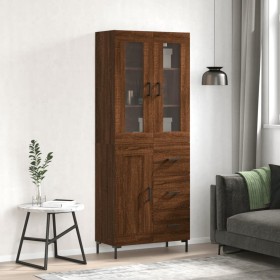 Tall oak brown plywood sideboard 69.5x34x180 cm by vidaXL, Sideboards - Ref: Foro24-3198664, Price: 182,99 €, Discount: %