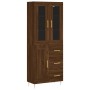 Aparador alto madera contrachapada marrón roble 69,5x34x180 cm de vidaXL, Aparadores - Ref: Foro24-3198656, Precio: 176,58 €,...