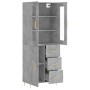 Aparador alto madera contrachapada gris hormigón 69,5x34x180 cm de vidaXL, Aparadores - Ref: Foro24-3198653, Precio: 170,63 €...