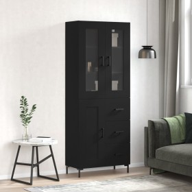 Aparador alto madera contrachapada negro 69,5x34x180 cm de vidaXL, Aparadores - Ref: Foro24-3198658, Precio: 183,99 €, Descue...