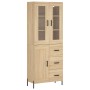 Tall plywood oak-colored highboard 69.5x34x180 cm by vidaXL, Sideboards - Ref: Foro24-3198668, Price: 178,99 €, Discount: %