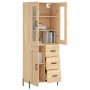 Tall plywood oak-colored highboard 69.5x34x180 cm by vidaXL, Sideboards - Ref: Foro24-3198668, Price: 178,99 €, Discount: %