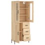 Tall plywood oak-colored highboard 69.5x34x180 cm by vidaXL, Sideboards - Ref: Foro24-3198668, Price: 178,99 €, Discount: %