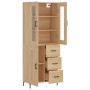 Aparador alto madera contrachapada color roble 69,5x34x180 cm de vidaXL, Aparadores - Ref: Foro24-3198660, Precio: 178,17 €, ...