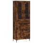 Aparador alto madera contrachapada roble ahumado 69,5x34x180 cm de vidaXL, Aparadores - Ref: Foro24-3198662, Precio: 178,99 €...