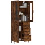 Aparador alto madera contrachapada roble ahumado 69,5x34x180 cm de vidaXL, Aparadores - Ref: Foro24-3198662, Precio: 178,99 €...