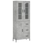 Aparador alto madera contrachapada gris hormigón 69,5x34x180 cm de vidaXL, Aparadores - Ref: Foro24-3198669, Precio: 187,84 €...