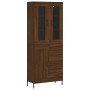 Aparador alto madera contrachapada marrón roble 69,5x34x180 cm de vidaXL, Aparadores - Ref: Foro24-3198672, Precio: 196,82 €,...