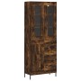 Aparador alto madera contrachapada roble ahumado 69,5x34x180 cm de vidaXL, Aparadores - Ref: Foro24-3198670, Precio: 185,78 €...