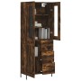 Aparador alto madera contrachapada roble ahumado 69,5x34x180 cm de vidaXL, Aparadores - Ref: Foro24-3198670, Precio: 185,78 €...