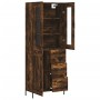 Aparador alto madera contrachapada roble ahumado 69,5x34x180 cm de vidaXL, Aparadores - Ref: Foro24-3198670, Precio: 185,78 €...